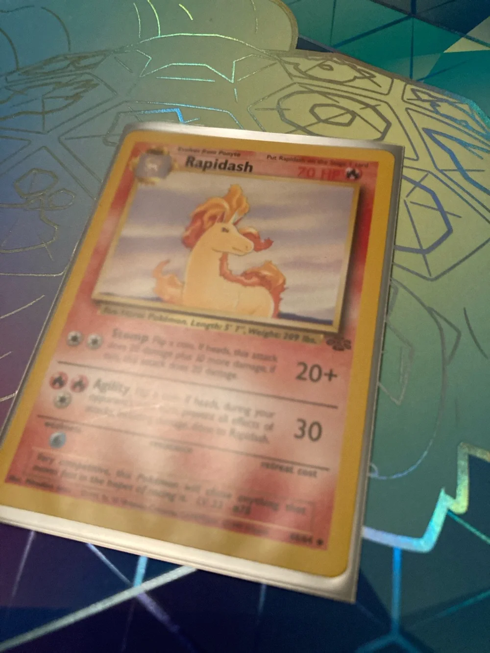Pokemon Rapidash Trading Card - Orange and Yellow Artwork